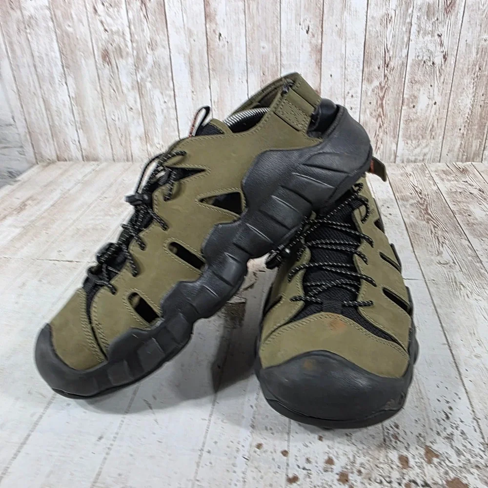 Keen Clearwater CNX Mens 13 Olive Green Waterproof Hiking Sandals 1030722